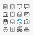 different techno icons set vector image