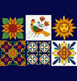 ethnic tiles mexican talavera ceramic vector image