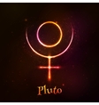 shining neon zodiac pluto symbol vector image