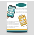 brochure template chat bot connected flyer vector image vector image