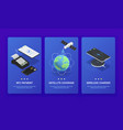 isometric wireless technologies banner set vector image vector image