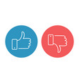like and dislike icons set thumbs up and thumbs vector image