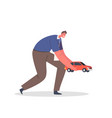 man volunteer hold plastic car gift or donation vector image vector image