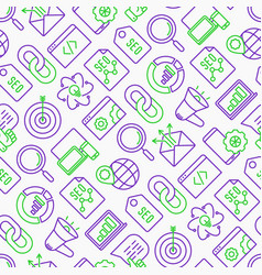 Video game seamless pattern with thin line icons Vector Image