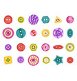 colorful sew buttons for clothes sewing clothing vector image