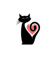 elegant cat logo vector image vector image