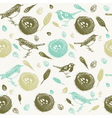 vintage bird nest pattern vector image vector image