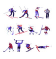 winter sport activities hockey freestyle vector image