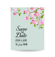 card with spring cherry flowers for wedding vector image
