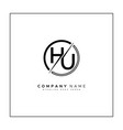 initial hu logo - elegant monogram template vector image vector image