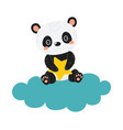 panda on cloud vector image vector image