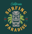vintage surfing emblem vector image