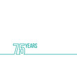 75 years anniversary or birthday linear outline vector image