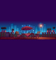 cafe or restaurant terrace at night vector image