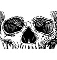close-up face of skull abstract vector image