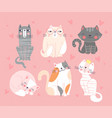 collection six cute doodle funny hand drawn vector image vector image
