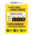 grunge yellow background for services pricing vector image