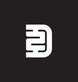 letter d and number 2 logo design minimalistic vector image vector image