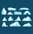 cartoon icebergs antarctic ice glaciers arctic vector image