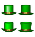 set of green st patrick s day hats vector image vector image