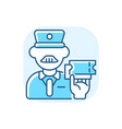 ticket inspector blue rgb color icon vector image vector image