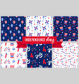 independence day of america festive pattern set vector image