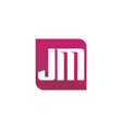 initial letter logo jm template design vector image