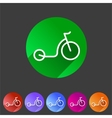 kick bike scooter flat icon web sign symbol logo vector image