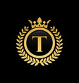 Letter t royal crown logo Royalty Free Vector Image