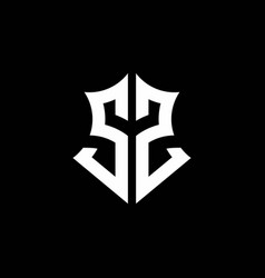 Sz monogram logo with a sharp shield style Vector Image