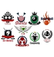 various sports heraldic symbols and icons vector image vector image