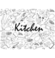 kitchen coloring book vector image