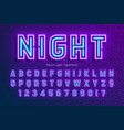 neon light alphabet extra glowing font type vector image