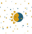 sun stars and moon vector image