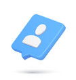 minimalist human user 3d icon quick tips vector image vector image