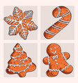 set of sweet gingerbread biscuit vector image vector image