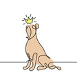 silhouette of abstract color dog with crown vector image