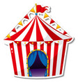 sticker template with circus tent in cartoon style vector image