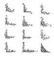 collection of hand drawn corners for design vector image