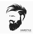 mens hairstyle with beard mustache vector image vector image
