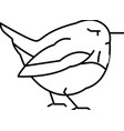 wren bird line icon vector image vector image