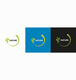 logo with text in the center of circle leaves vector image
