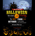 halloween party invitation with dracula castle vector image