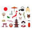 set of japanese associative vector image
