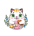 easter cat egg vector image