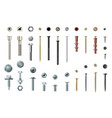 screws and bolts realistic set workshop vector image