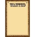 wanted poster vector image vector image