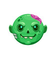 cartoon halloween zombie emoji decaying face vector image vector image
