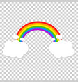 color rainbow with clouds vector image