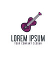 love guitar logo hand drawn design concept vector image